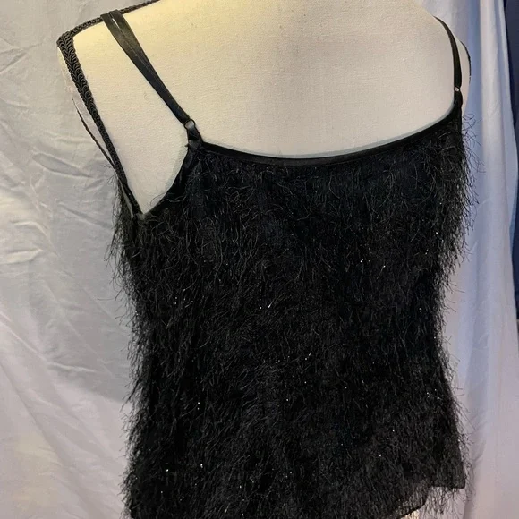 BCBG Max Azria black fluffy top-Party Ready! - Picture 3 of 6